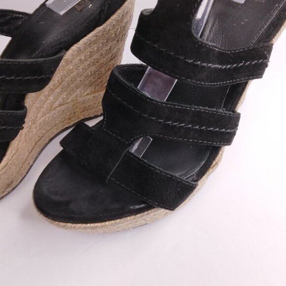 UGG LAURI 1000403 Black Suede Wedges Platform size 9 - Picture 5 of 14